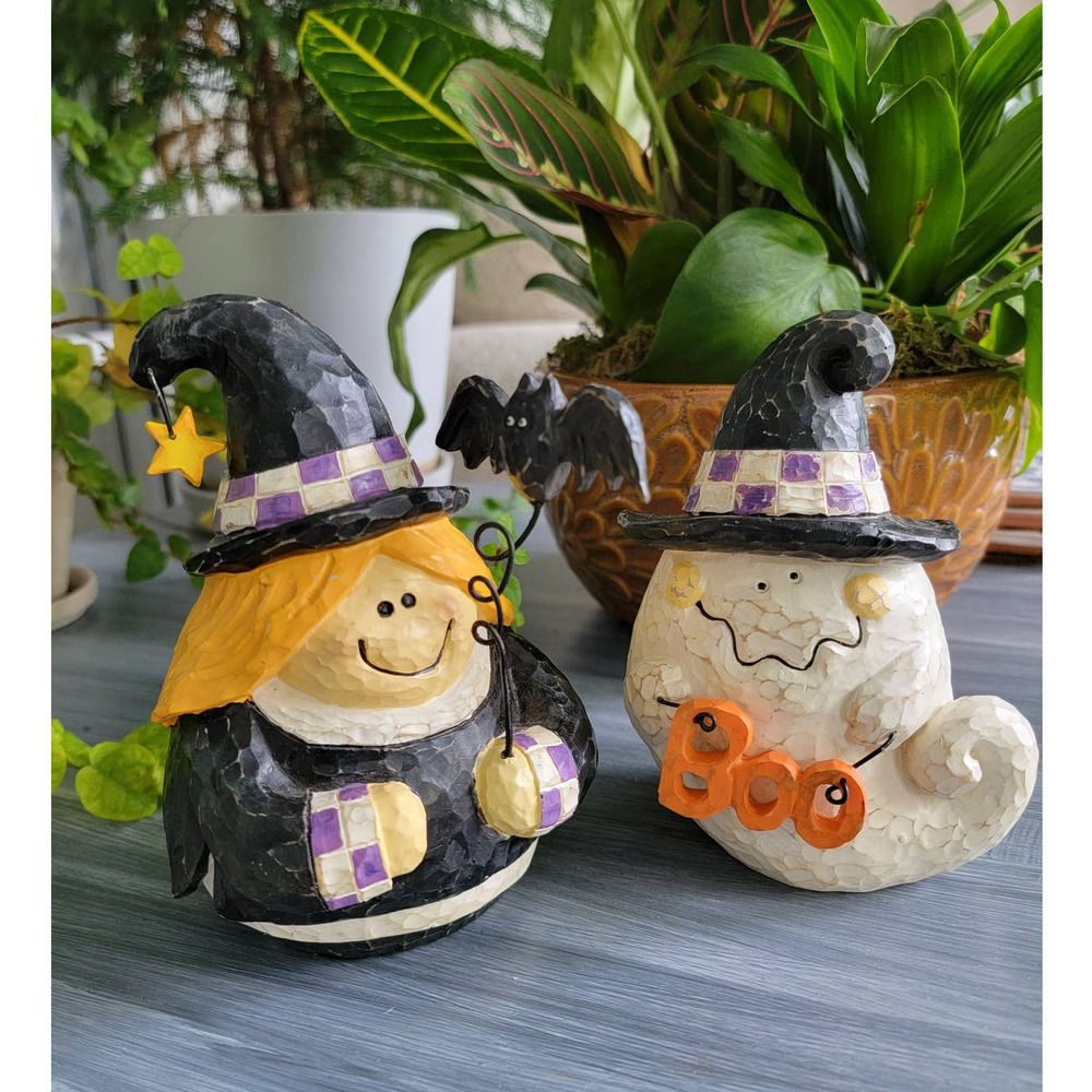 Hand Carved Halloween ghost witch bat bundle